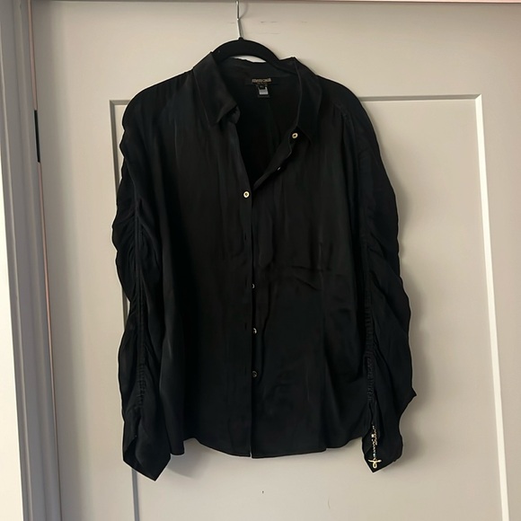 Roberto Cavalli black silk button down - Picture 2 of 8